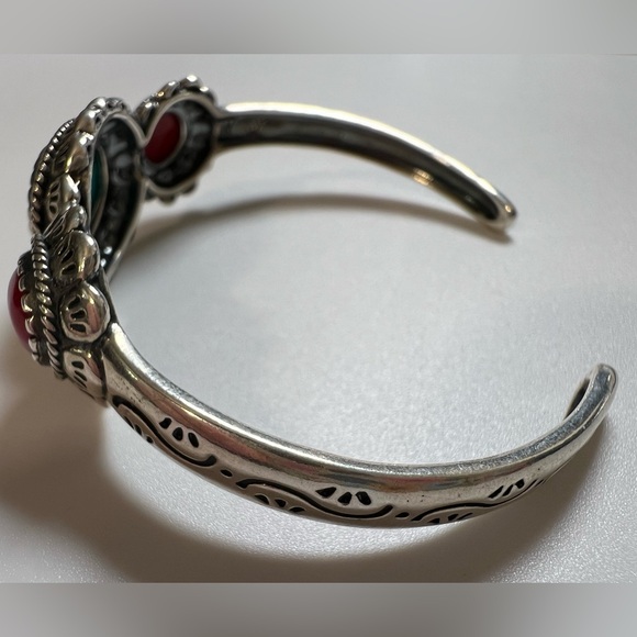 Carolyn Pollack Turquoise & Coral Cuff Bracelet - Picture 5 of 7